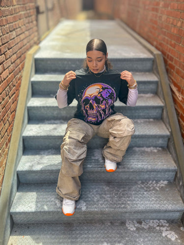 "Purple Bareface" Oversized Tee