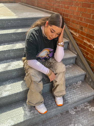 "Purple Bareface" Oversized Tee